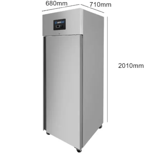 Koelkast | 400L | RVS | -2°C/+8°C | Statisch + Ventilator | Wielen (Geremd) | 680x710x2010(h)mm