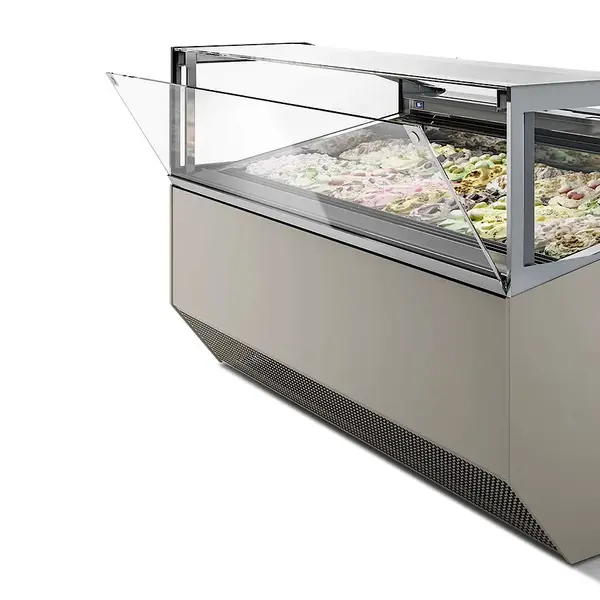 Schepijsvitrine | SUPER CAPRI | 1332L | 24x 5L | -14°C/-20°C | Geforceerd | Kantelruit | Wielen | 2177x1110x1175(h)mm