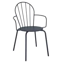 Bolero Stoelen | ADELINE | Staal | Leisteenblauw | In-/Outdoor | Stapelbaar | 4 Stuks | 588x561x855(h)mm 