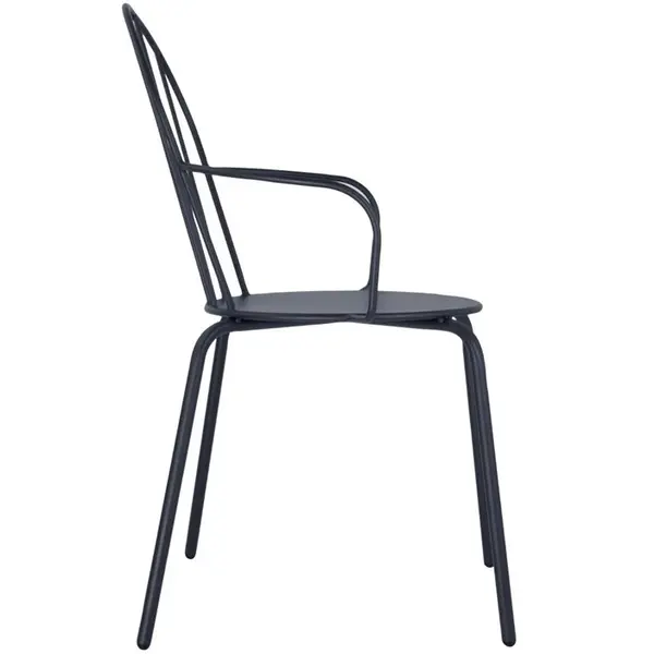 Stoelen | ADELINE | Staal | Leisteenblauw | In-/Outdoor | Stapelbaar | 4 Stuks | 588x561x855(h)mm