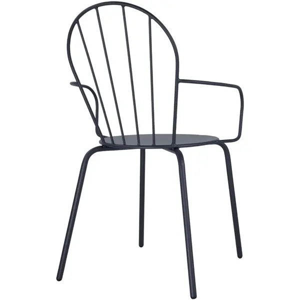 Stoelen | ADELINE | Staal | Leisteenblauw | In-/Outdoor | Stapelbaar | 4 Stuks | 588x561x855(h)mm