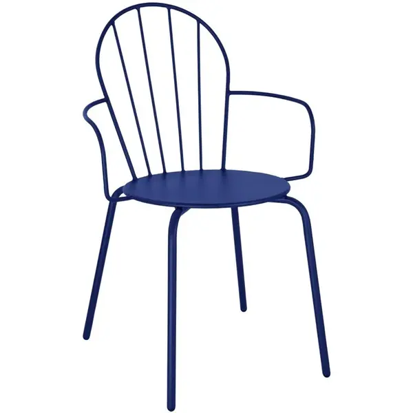 Stoelen | ADELINE | Staal | Donkerblauw | In-/Outdoor | Stapelbaar | 4 Stuks | 588x561x855(h)mm