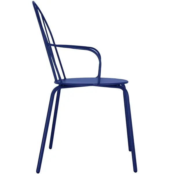 Stoelen | ADELINE | Staal | Donkerblauw | In-/Outdoor | Stapelbaar | 4 Stuks | 588x561x855(h)mm