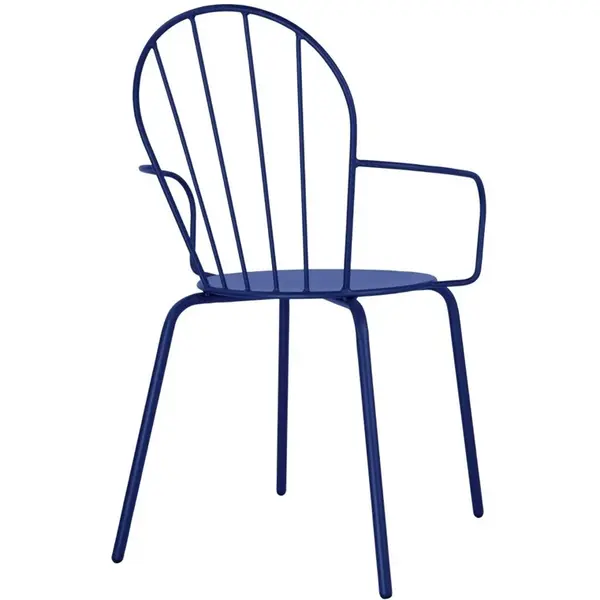 Stoelen | ADELINE | Staal | Donkerblauw | In-/Outdoor | Stapelbaar | 4 Stuks | 588x561x855(h)mm