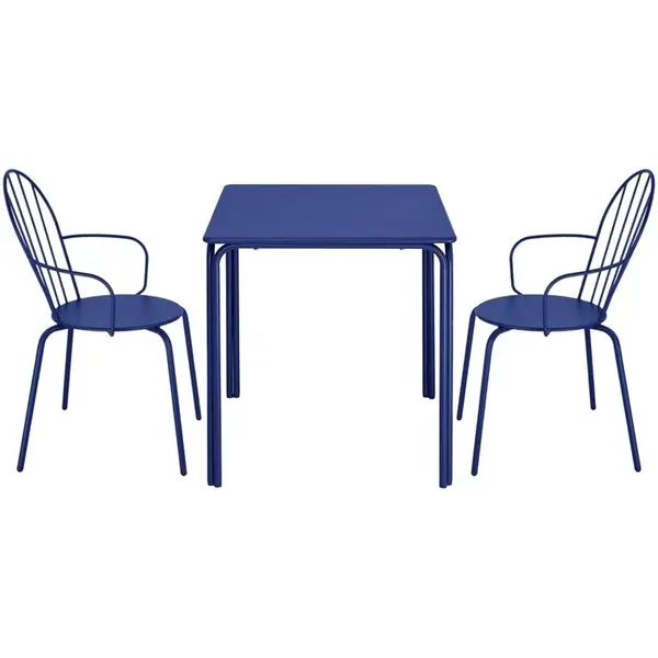 Stoelen | ADELINE | Staal | Donkerblauw | In-/Outdoor | Stapelbaar | 4 Stuks | 588x561x855(h)mm