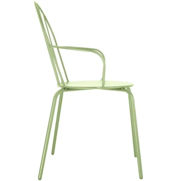 Stoelen | ADELINE | Staal | Lichtgroen | In-/Outdoor | Stapelbaar | 4 Stuks | 588x561x855(h)mm