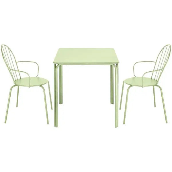 Stoelen | ADELINE | Staal | Lichtgroen | In-/Outdoor | Stapelbaar | 4 Stuks | 588x561x855(h)mm