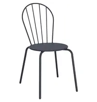 Bolero Stoelen | ADELINE | Staal | Leisteenblauw | In-/Outdoor | Stapelbaar | 4 Stuks | 480x561x855(h)mm 