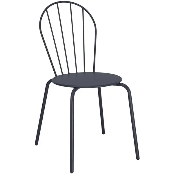 Stoelen | ADELINE | Staal | Leisteenblauw | In-/Outdoor | Stapelbaar | 4 Stuks | 480x561x855(h)mm