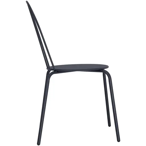 Stoelen | ADELINE | Staal | Leisteenblauw | In-/Outdoor | Stapelbaar | 4 Stuks | 480x561x855(h)mm