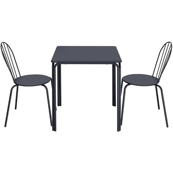 Stoelen | ADELINE | Staal | Leisteenblauw | In-/Outdoor | Stapelbaar | 4 Stuks | 480x561x855(h)mm