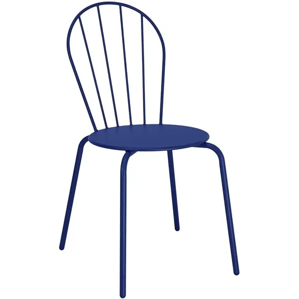 Stoelen | ADELINE | Staal | Donkerblauw | In-/Outdoor | Stapelbaar | 4 Stuks | 480x561x855(h)mm