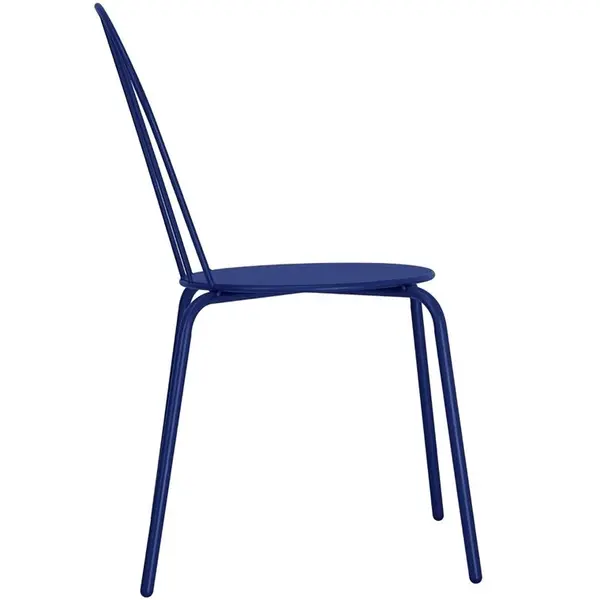 Stoelen | ADELINE | Staal | Donkerblauw | In-/Outdoor | Stapelbaar | 4 Stuks | 480x561x855(h)mm