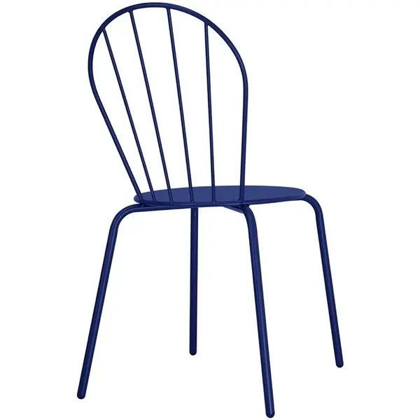 Stoelen | ADELINE | Staal | Donkerblauw | In-/Outdoor | Stapelbaar | 4 Stuks | 480x561x855(h)mm