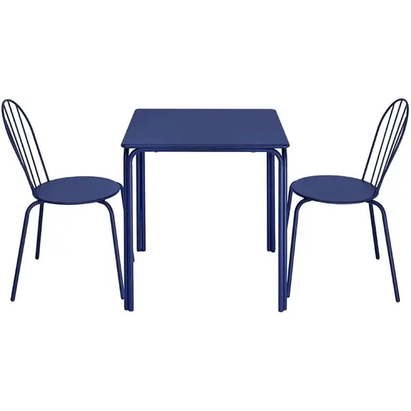 Stoelen | ADELINE | Staal | Donkerblauw | In-/Outdoor | Stapelbaar | 4 Stuks | 480x561x855(h)mm