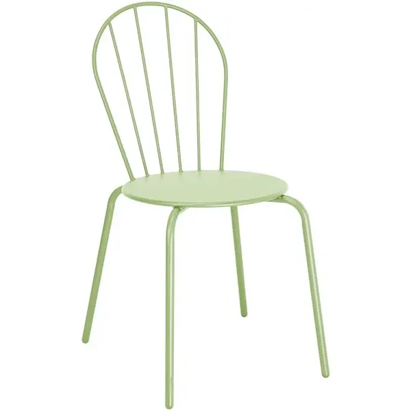 Stoelen | ADELINE | Staal | Lichtgroen | In-/Outdoor | Stapelbaar | 4 Stuks | 480x561x855(h)mm