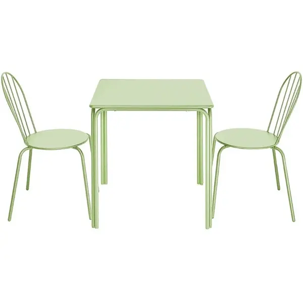 Stoelen | ADELINE | Staal | Lichtgroen | In-/Outdoor | Stapelbaar | 4 Stuks | 480x561x855(h)mm