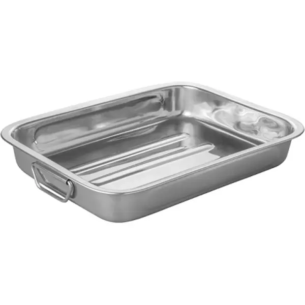 Braadslede | RVS | 4.5L | Beweegbare Zijgrepen | 350x260x50(h)mm