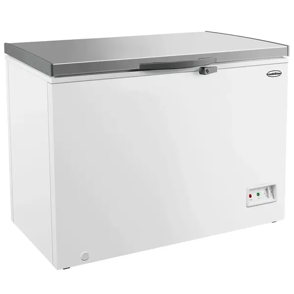Vrieskist | Wit/RVS | 402L | -18°C | Statisch | Kanteldeksel | Wielen | 1275x740x825(h)mm