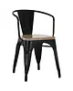 Bolero Stoelen | BISTRO CURVE | Hout/Staal | Hout (Mango) | Zwart Frame | Indoor | Stapelbaar | 4 Stuks | 440x485x720(h)mm 