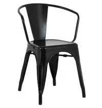 Bolero Stoelen | BISTRO CURVE | Staal | Zwart | In-/Outdoor | Stapelbaar | 4 Stuks | 450x440x720(h)mm