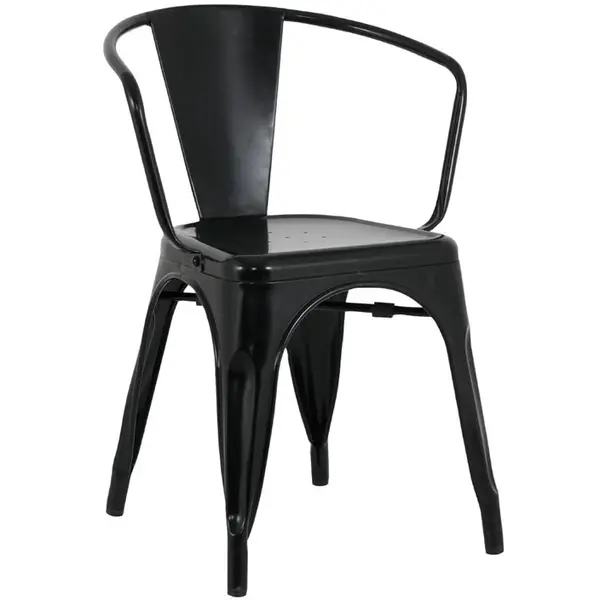 Stoelen | BISTRO CURVE | Staal | Zwart | In-/Outdoor | Stapelbaar | 4 Stuks | 450x440x720(h)mm