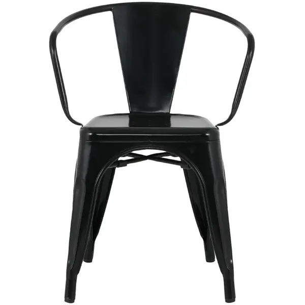 Stoelen | BISTRO CURVE | Staal | Zwart | In-/Outdoor | Stapelbaar | 4 Stuks | 450x440x720(h)mm