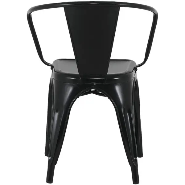 Stoelen | BISTRO CURVE | Staal | Zwart | In-/Outdoor | Stapelbaar | 4 Stuks | 450x440x720(h)mm