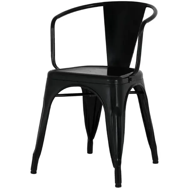 Stoelen | BISTRO CURVE | Staal | Zwart | In-/Outdoor | Stapelbaar | 4 Stuks | 450x440x720(h)mm