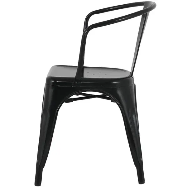 Stoelen | BISTRO CURVE | Staal | Zwart | In-/Outdoor | Stapelbaar | 4 Stuks | 450x440x720(h)mm