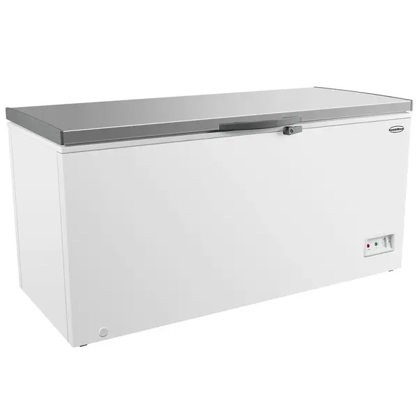 Vrieskist | Wit/RVS | 512L | -18°C | Statisch | Kanteldeksel | Wielen | 1535x740x825(h)mm