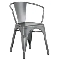 Bolero Stoelen | BISTRO CURVE | Staal | Donkergrijs | In-/Outdoor | Stapelbaar | 4 Stuks | 450x440x720(h)mm 