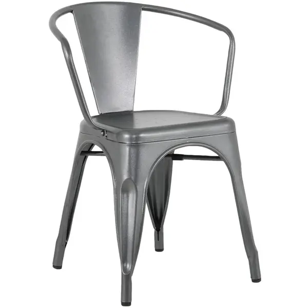 Stoelen | BISTRO CURVE | Staal | Donkergrijs | In-/Outdoor | Stapelbaar | 4 Stuks | 450x440x720(h)mm