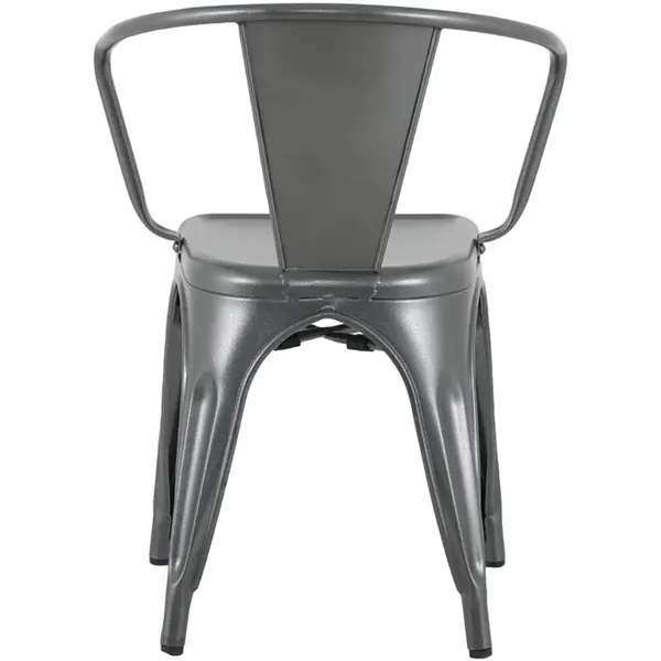 Stoelen | BISTRO CURVE | Staal | Donkergrijs | In-/Outdoor | Stapelbaar | 4 Stuks | 450x440x720(h)mm