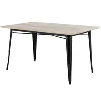 Bolero Tafel | BISTRO | Hout/Staal | Mangohout Blad | Zwart Frame | Indoor | 1450x880x770(h)mm