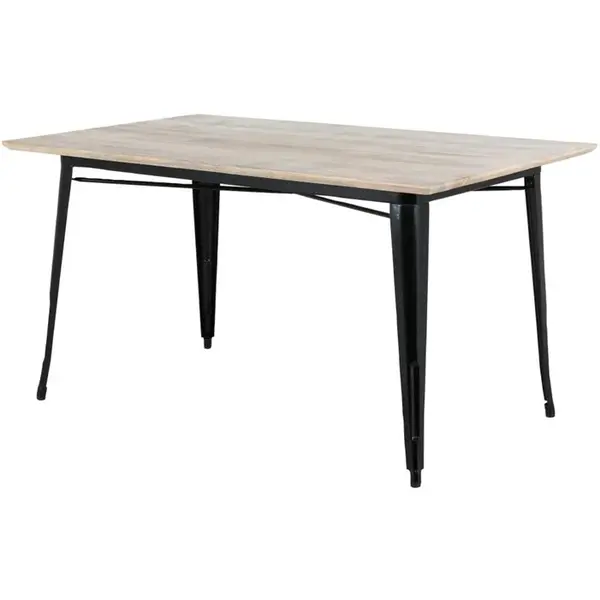 Tafel | BISTRO | Hout/Staal | Mangohout Blad | Zwart Frame | Indoor | 1450x880x770(h)mm