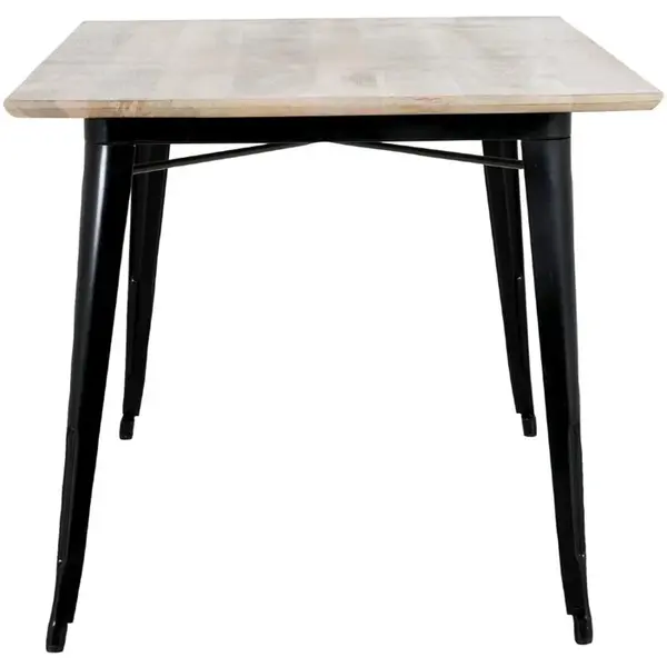 Tafel | BISTRO | Hout/Staal | Mangohout Blad | Zwart Frame | Indoor | 1450x880x770(h)mm