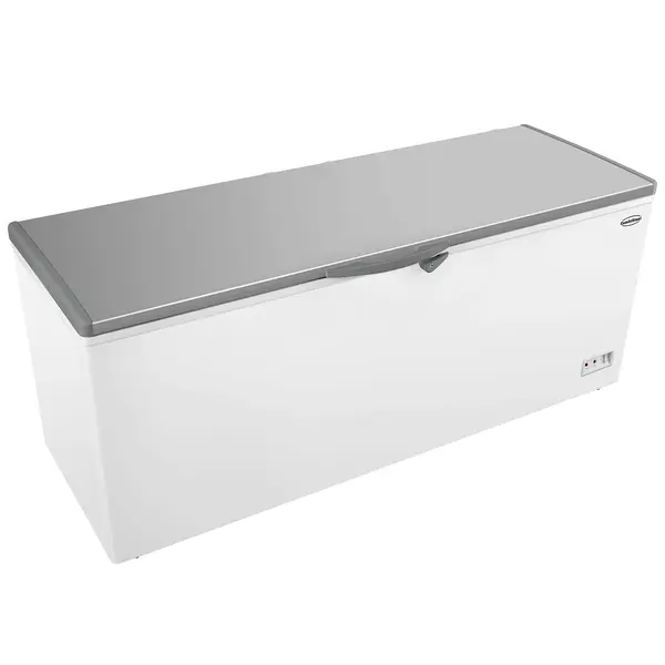 Vrieskist | Wit/RVS | 650L | -18°C | Statisch | Kanteldeksel | Wielen | 1930x710x825(h)mm