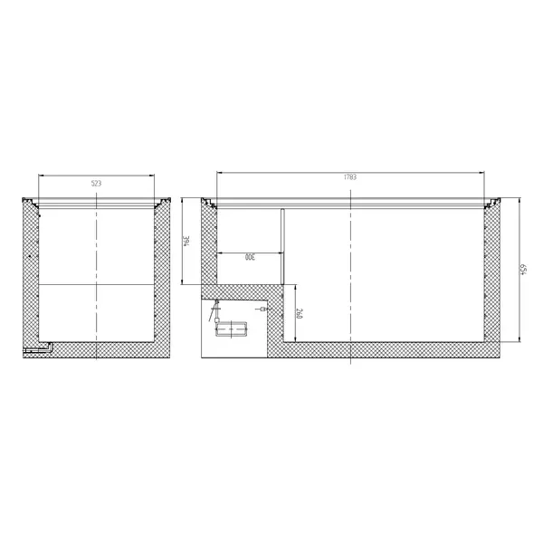 Vrieskist | Wit/RVS | 650L | -18°C | Statisch | Kanteldeksel | Wielen | 1930x710x825(h)mm
