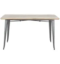Bolero Tafel | BISTRO | Hout/Staal | Mangohout Blad | Donkergrijs Frame | Indoor | 1450x880x770(h)mm