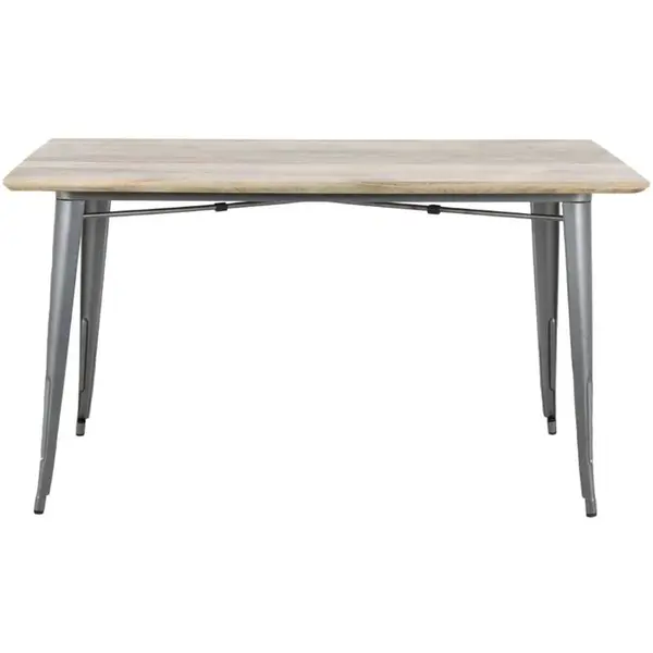 Tafel | BISTRO | Hout/Staal | Mangohout Blad | Donkergrijs Frame | Indoor | 1450x880x770(h)mm