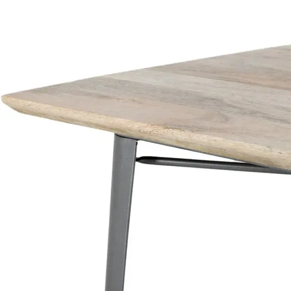 Tafel | BISTRO | Hout/Staal | Mangohout Blad | Donkergrijs Frame | Indoor | 1450x880x770(h)mm