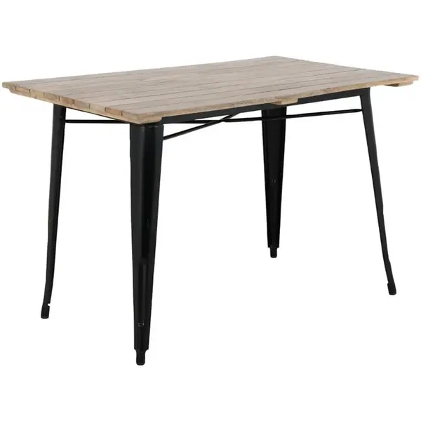 Tafel | BISTRO | Hout/Staal | Mangohout Blad | Zwart Frame | Indoor | 1200x700x770(h)mm