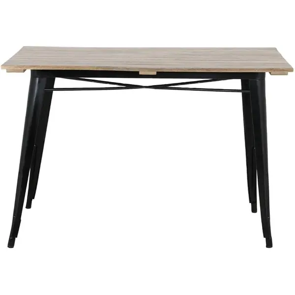 Tafel | BISTRO | Hout/Staal | Mangohout Blad | Zwart Frame | Indoor | 1200x700x770(h)mm