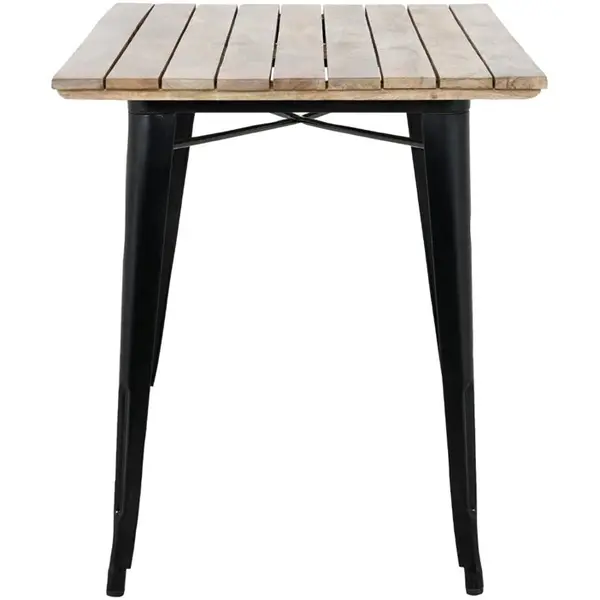 Tafel | BISTRO | Hout/Staal | Mangohout Blad | Zwart Frame | Indoor | 1200x700x770(h)mm