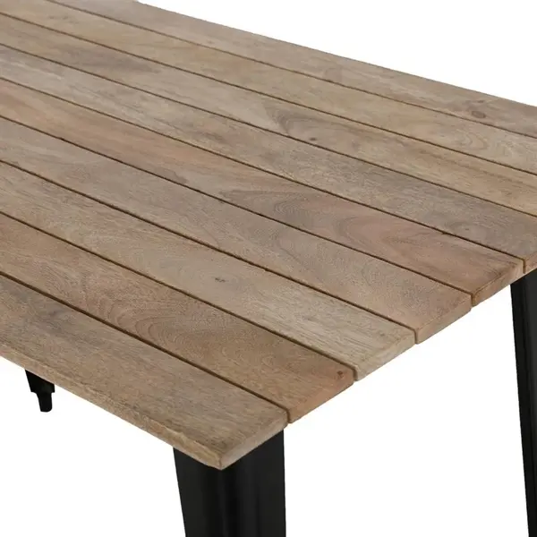Tafel | BISTRO | Hout/Staal | Mangohout Blad | Zwart Frame | Indoor | 1200x700x770(h)mm
