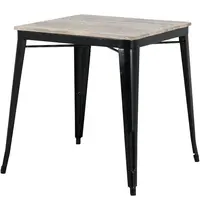 Bolero Tafel | BISTRO | Hout/Staal | Mangohout Blad | Zwart Frame | Indoor | 650x650x770(h)mm