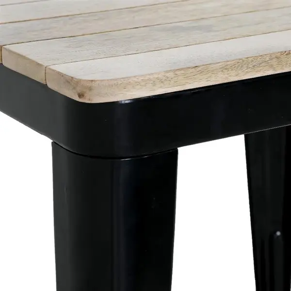 Tafel | BISTRO | Hout/Staal | Mangohout Blad | Zwart Frame | Indoor | 650x650x770(h)mm