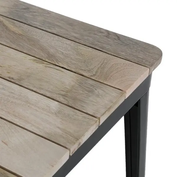 Tafel | BISTRO | Hout/Staal | Mangohout Blad | Zwart Frame | Indoor | 650x650x770(h)mm