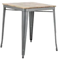 Bolero Tafel | BISTRO | Hout/Staal | Mangohout Blad | Donkergrijs Frame | Indoor | 650x650x770(h)mm